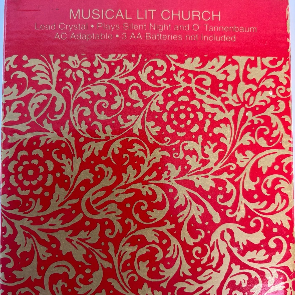 Vintage Musical Light Up Silent Night Church 90's Christmas Glass Collectible - Picture 13 of 15